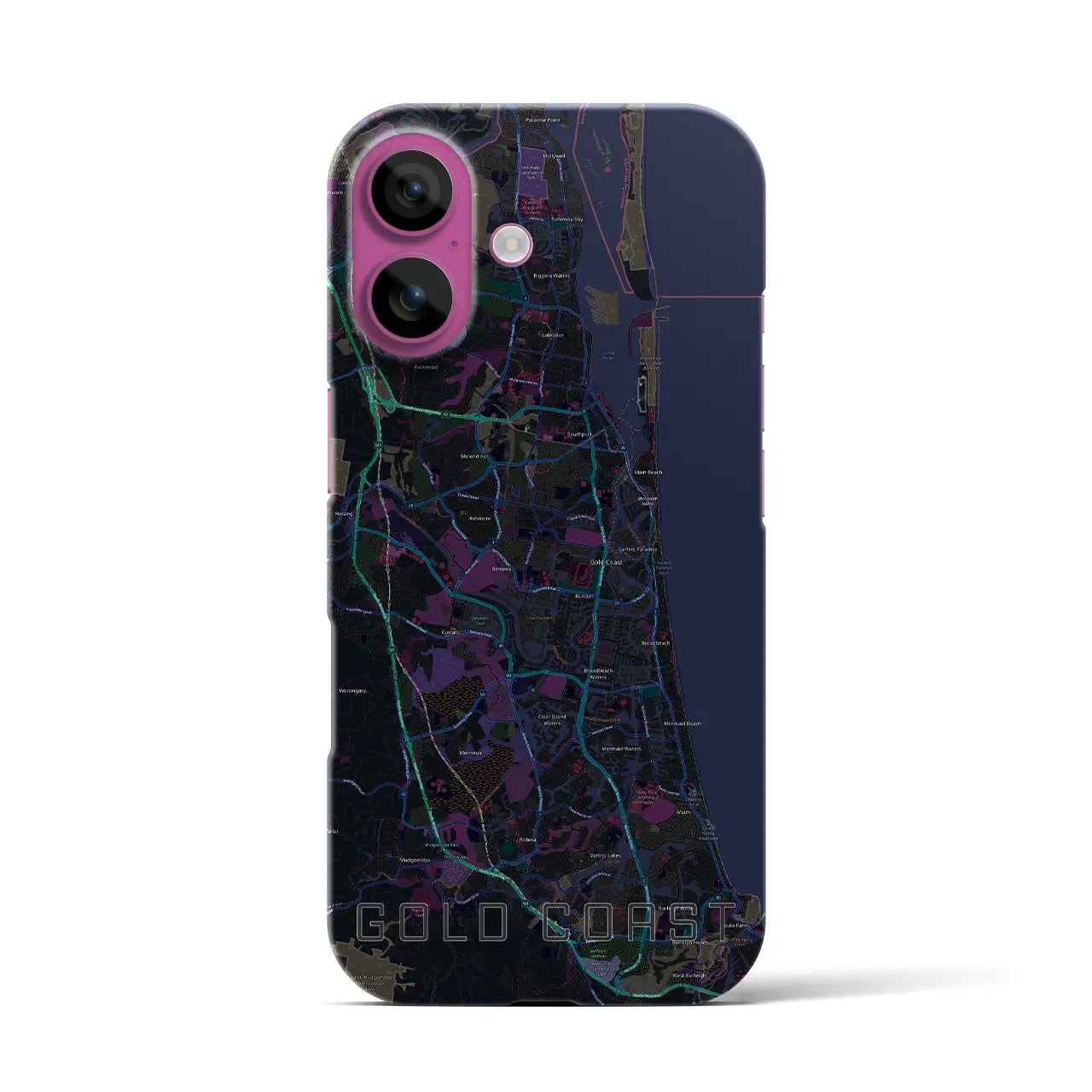 【ゴールドコースト(オーストラリア)】地図柄iPhoneケース(バックカバータイプ)