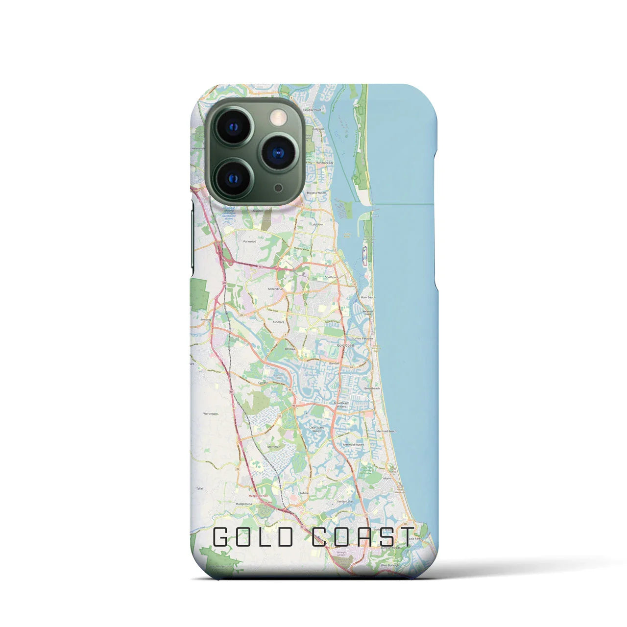 【ゴールドコースト(オーストラリア)】地図柄iPhoneケース(バックカバータイプ)