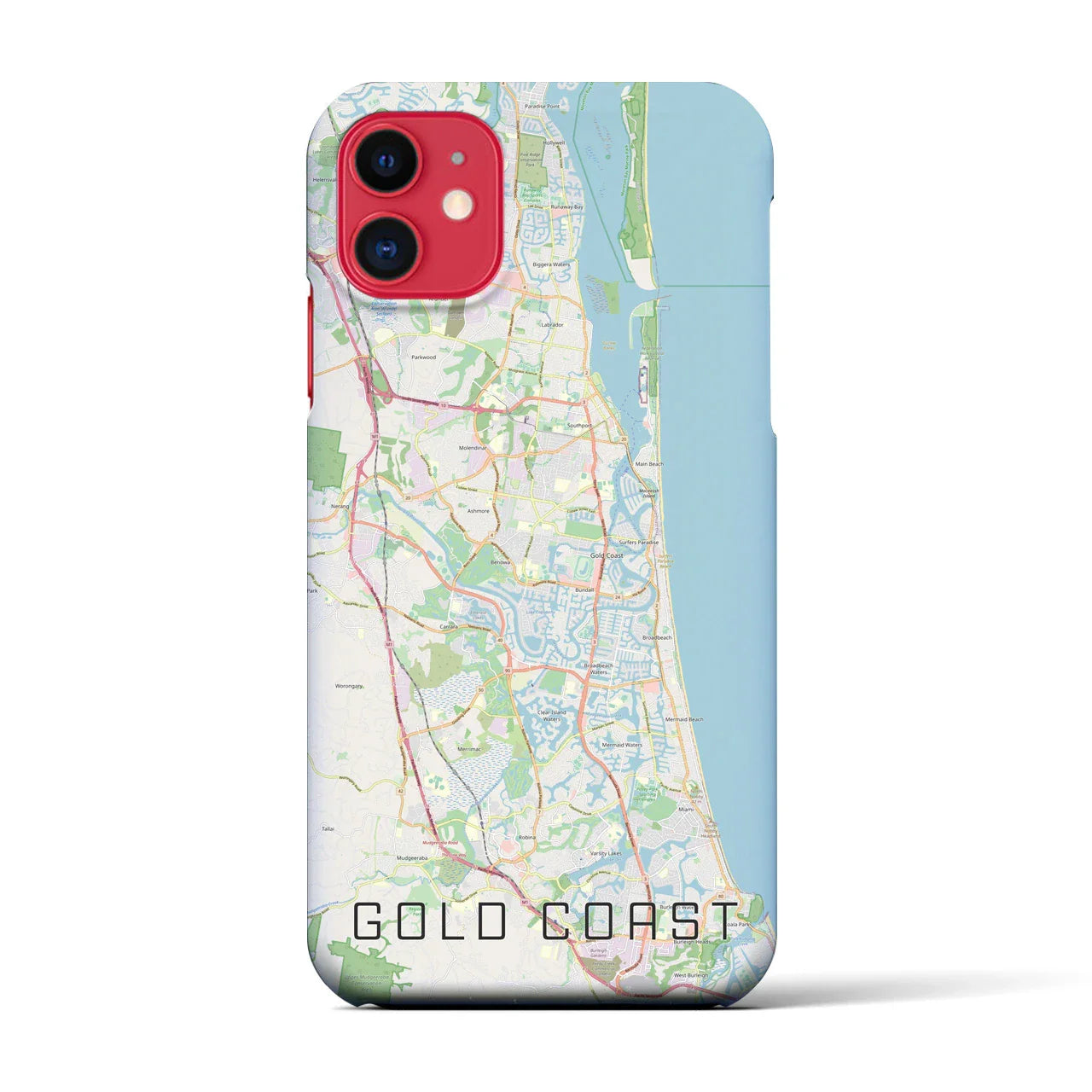 【ゴールドコースト(オーストラリア)】地図柄iPhoneケース(バックカバータイプ)