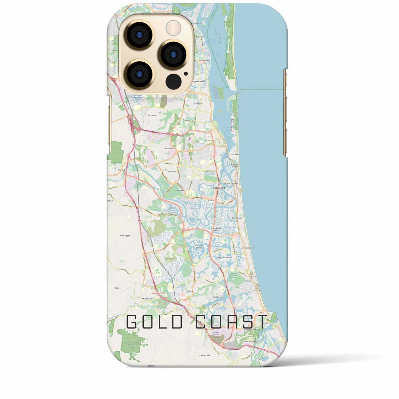 【ゴールドコースト(オーストラリア)】地図柄iPhoneケース(バックカバータイプ)
