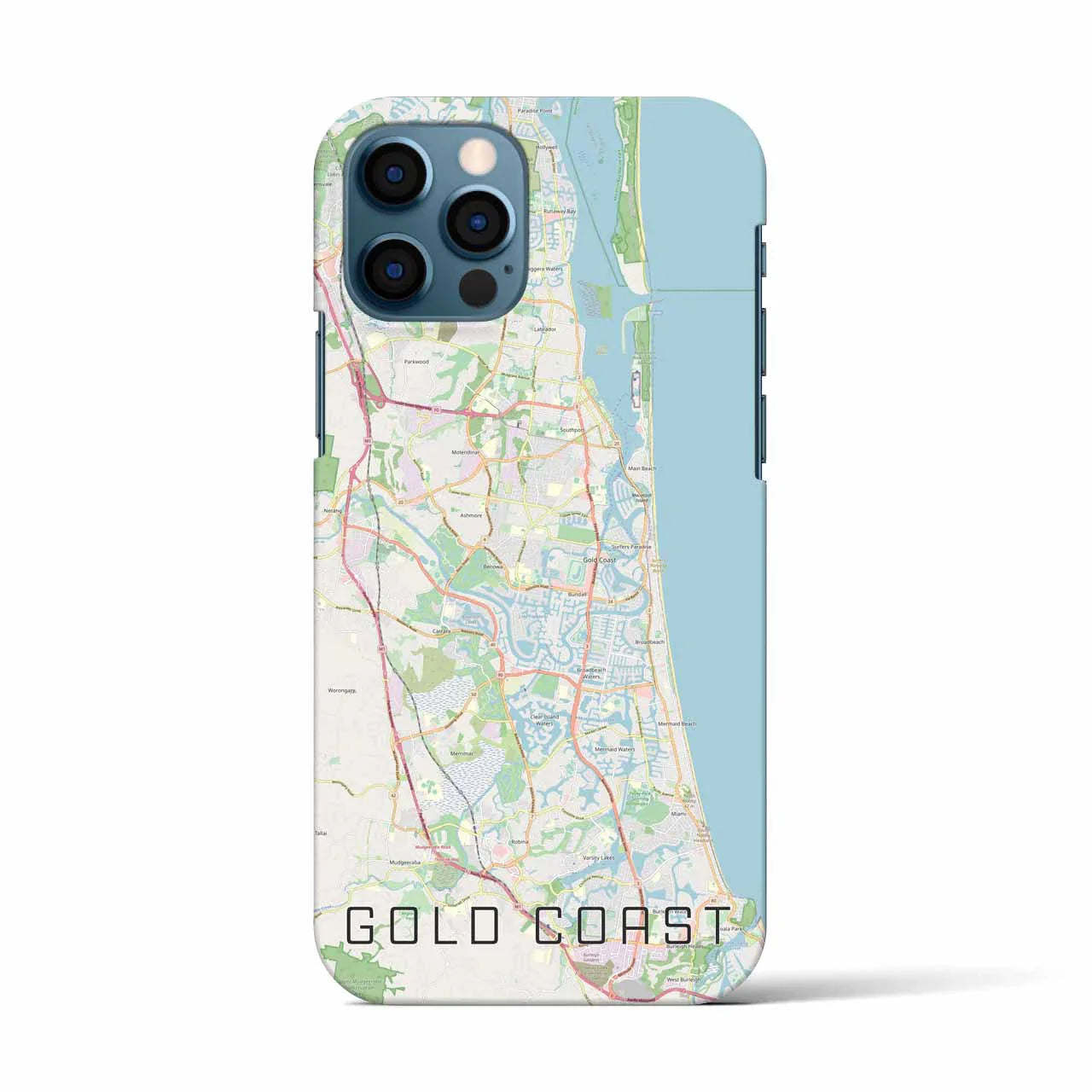 【ゴールドコースト(オーストラリア)】地図柄iPhoneケース(バックカバータイプ)