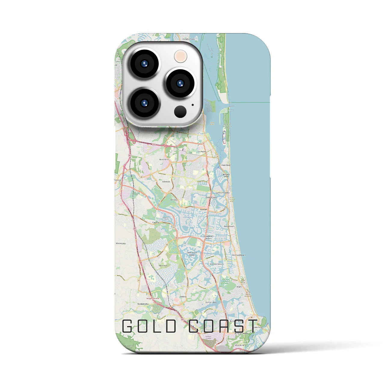 【ゴールドコースト(オーストラリア)】地図柄iPhoneケース(バックカバータイプ)