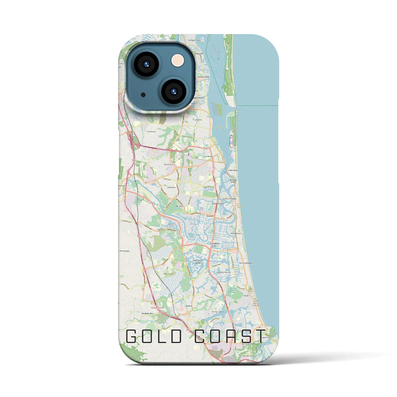 【ゴールドコースト(オーストラリア)】地図柄iPhoneケース(バックカバータイプ)