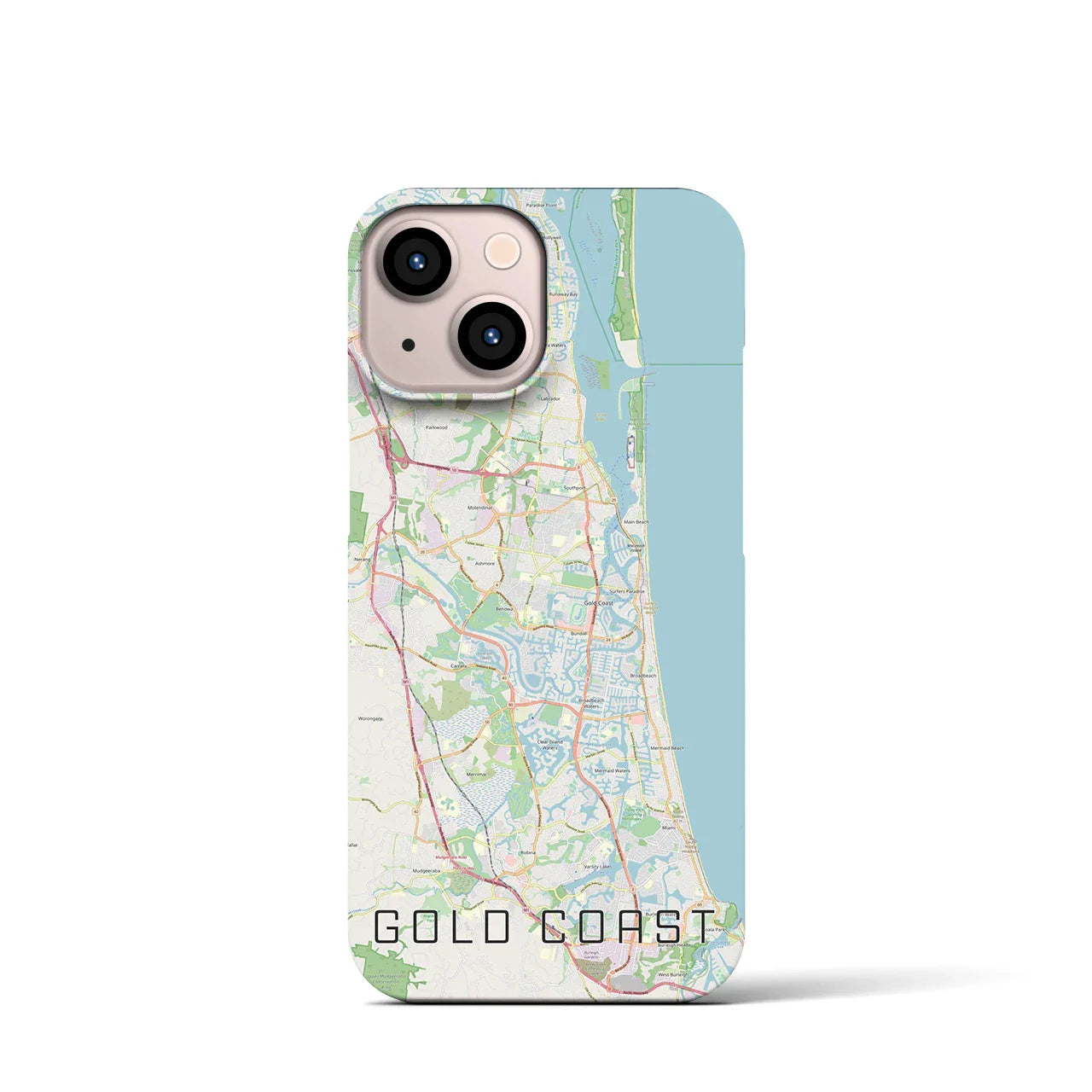 【ゴールドコースト(オーストラリア)】地図柄iPhoneケース(バックカバータイプ)