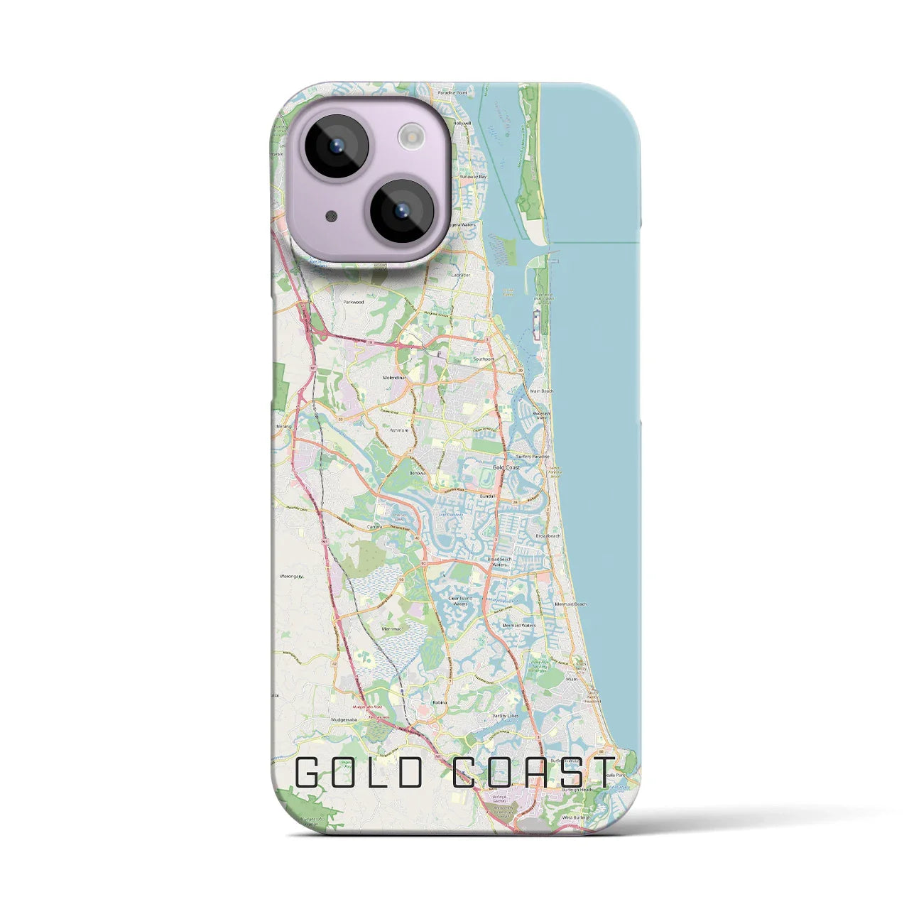 【ゴールドコースト(オーストラリア)】地図柄iPhoneケース(バックカバータイプ)