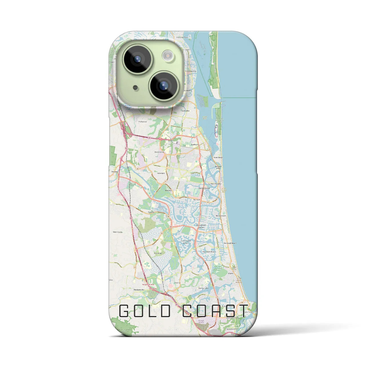 【ゴールドコースト(オーストラリア)】地図柄iPhoneケース(バックカバータイプ)