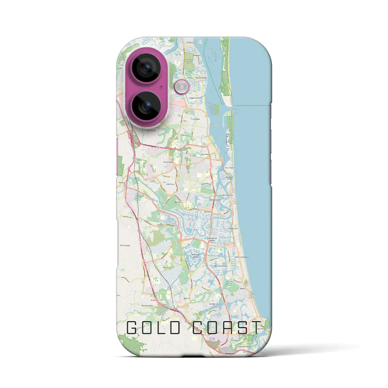 【ゴールドコースト(オーストラリア)】地図柄iPhoneケース(バックカバータイプ)