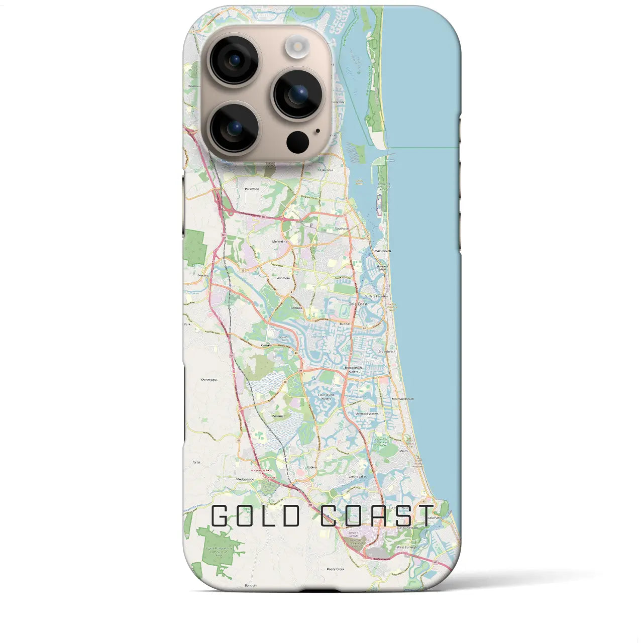 【ゴールドコースト(オーストラリア)】地図柄iPhoneケース(バックカバータイプ)