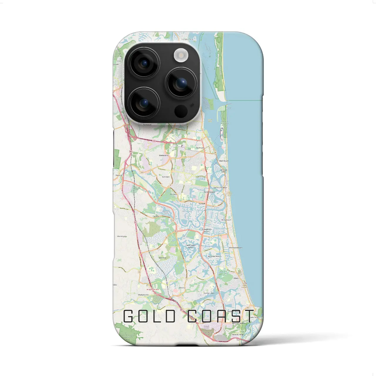 【ゴールドコースト(オーストラリア)】地図柄iPhoneケース(バックカバータイプ)