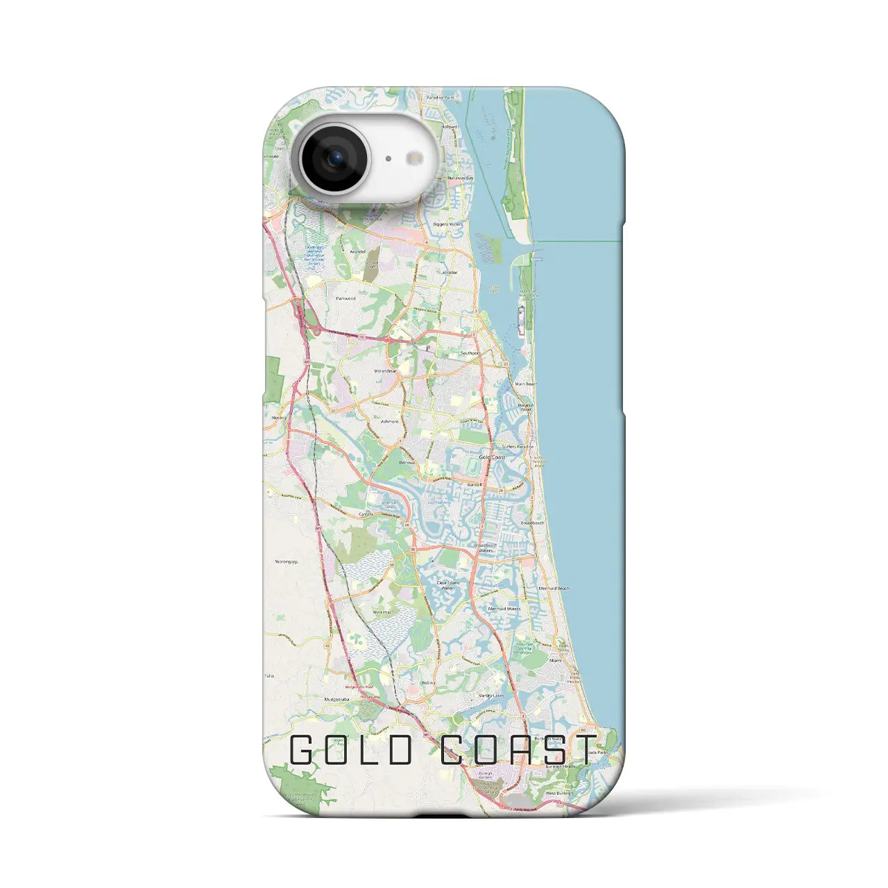 【ゴールドコースト(オーストラリア)】地図柄iPhoneケース(バックカバータイプ)