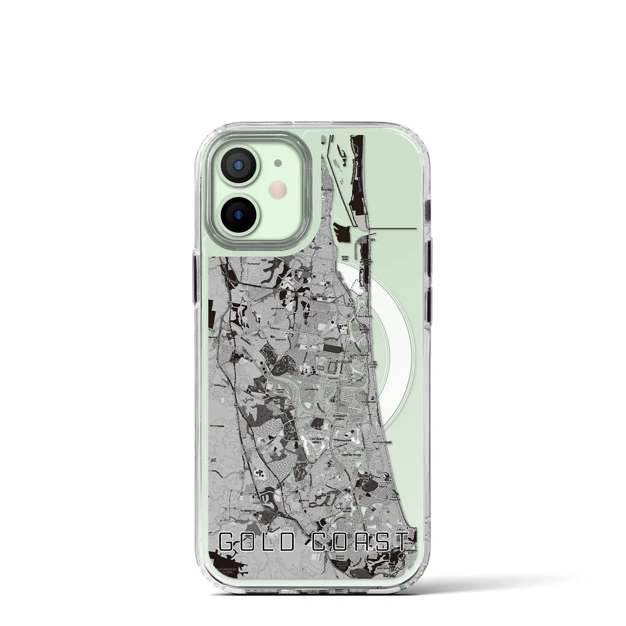 【ゴールドコースト(オーストラリア)】地図柄iPhoneケース(MagSafeタイプ)