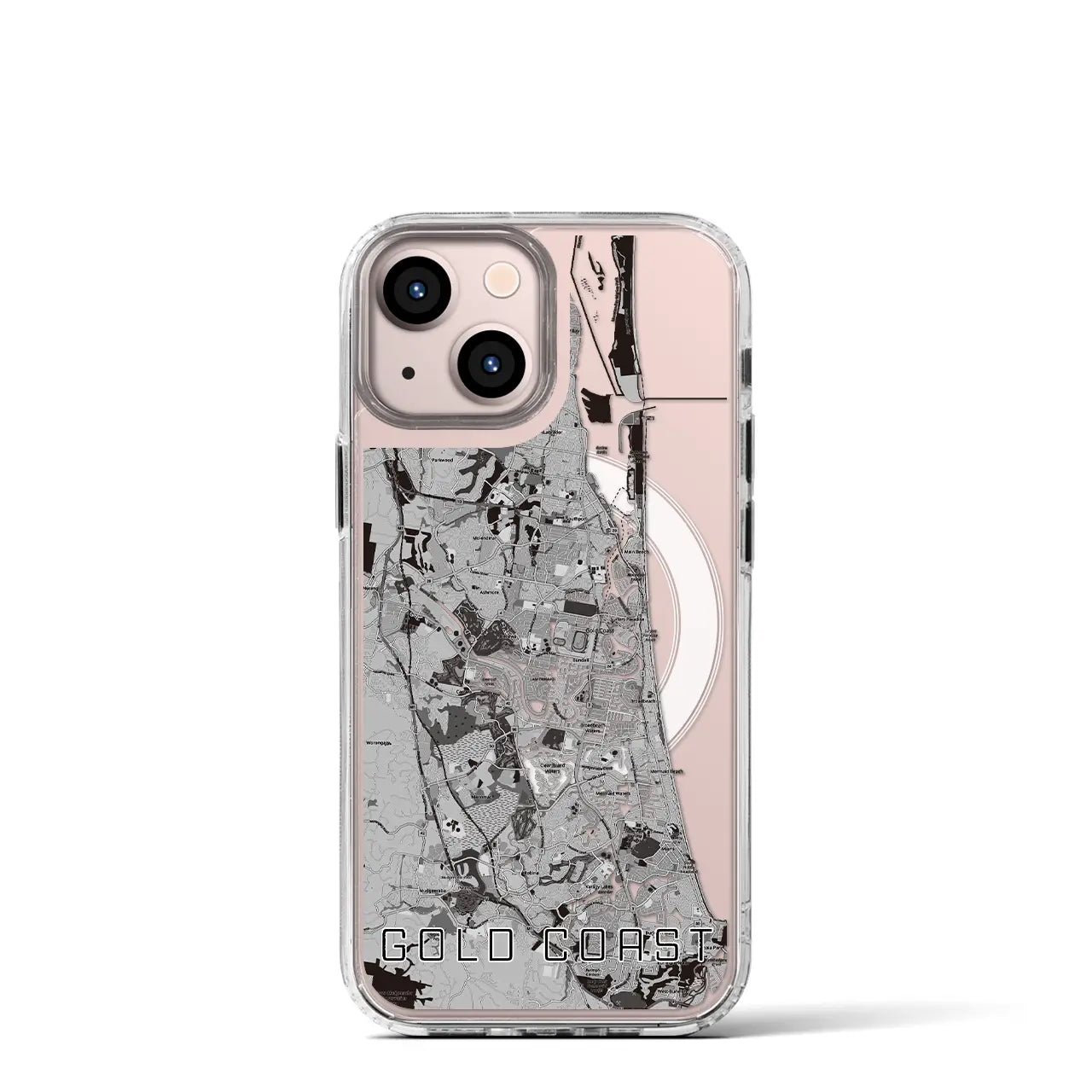 【ゴールドコースト(オーストラリア)】地図柄iPhoneケース(MagSafeタイプ)