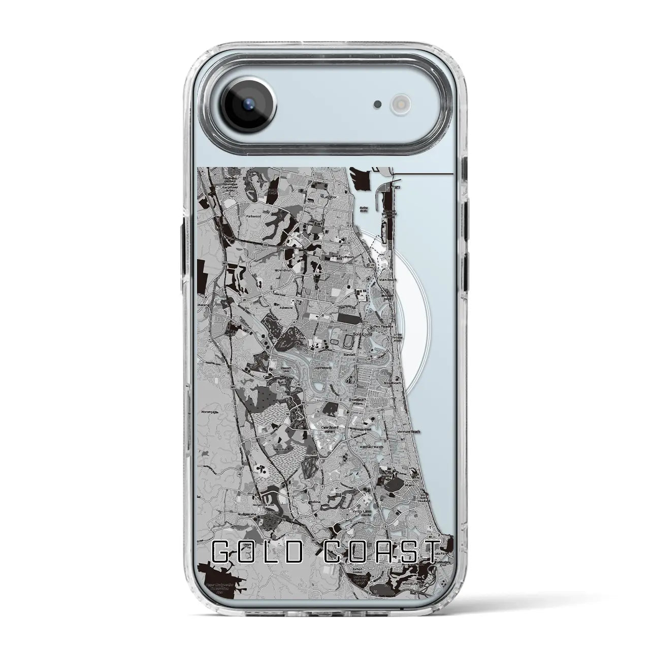 【ゴールドコースト(オーストラリア)】地図柄iPhoneケース(MagSafeタイプ)