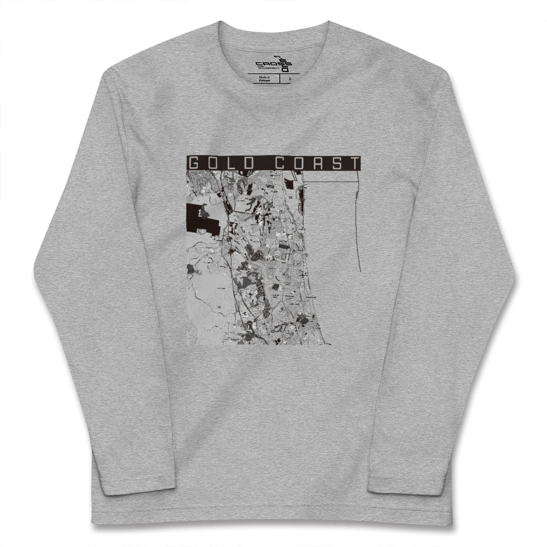 【ゴールドコースト(オーストラリア)】地図柄ロングスリーブTシャツ