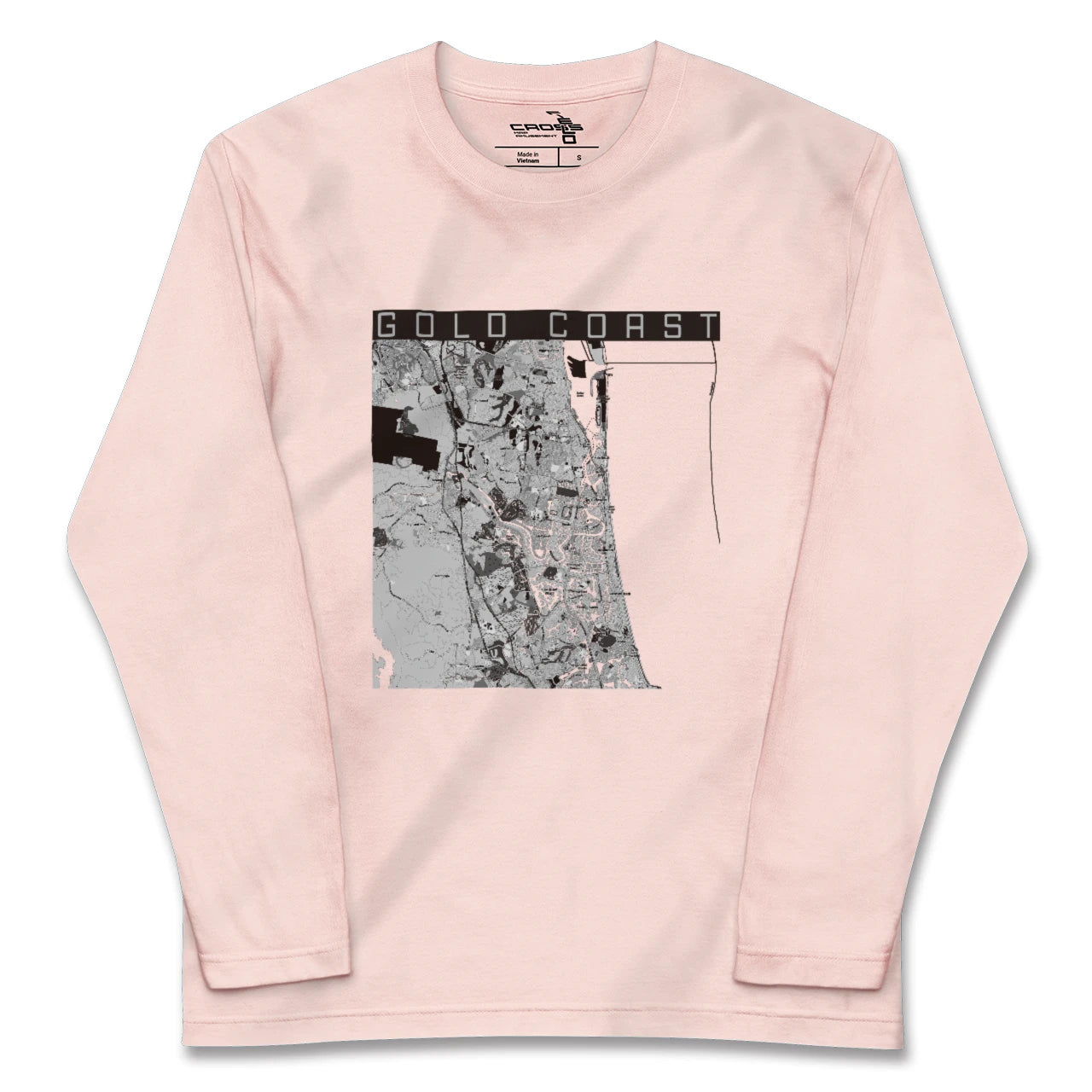 【ゴールドコースト(オーストラリア)】地図柄ロングスリーブTシャツ