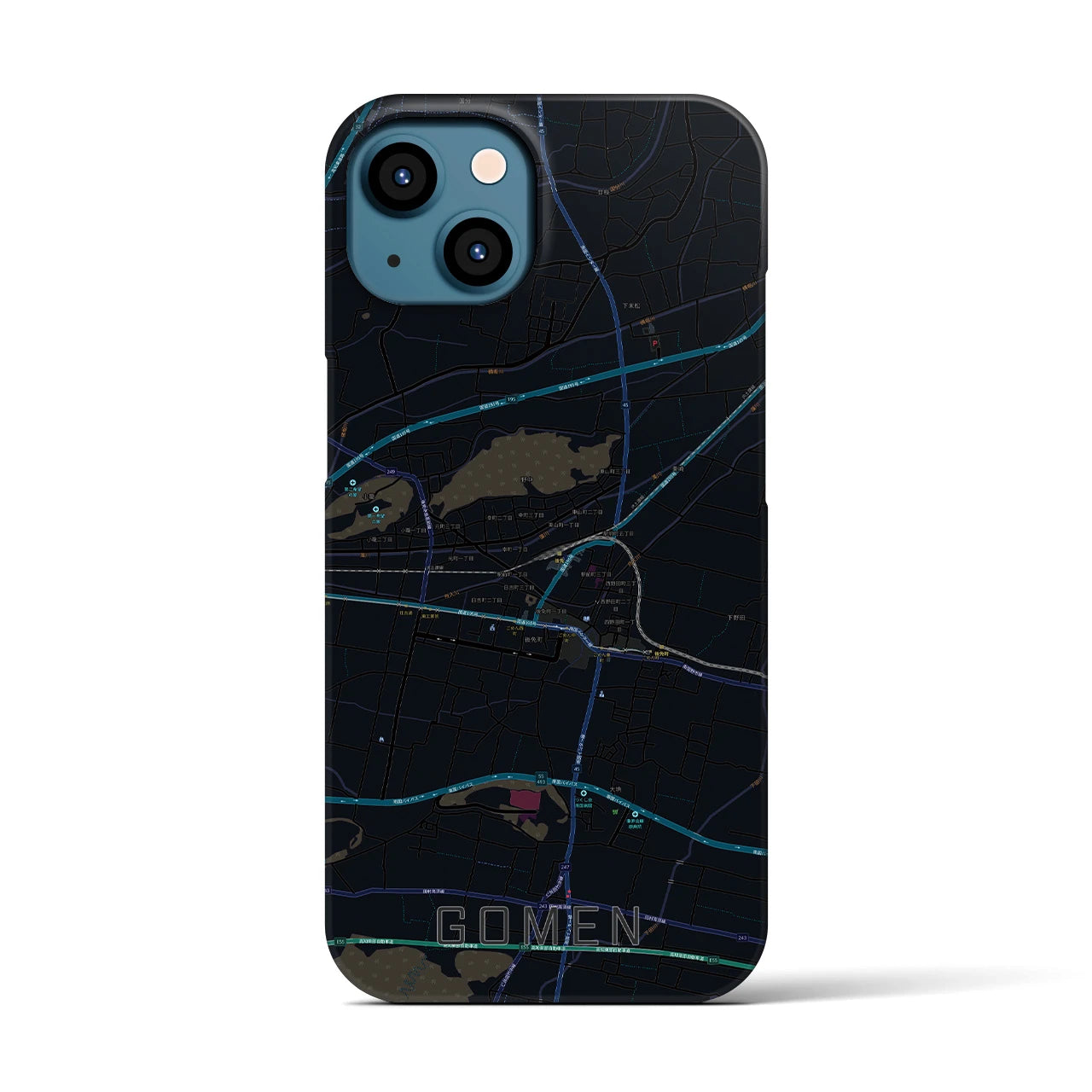 【後免(高知県)】地図柄iPhoneケース(バックカバータイプ)