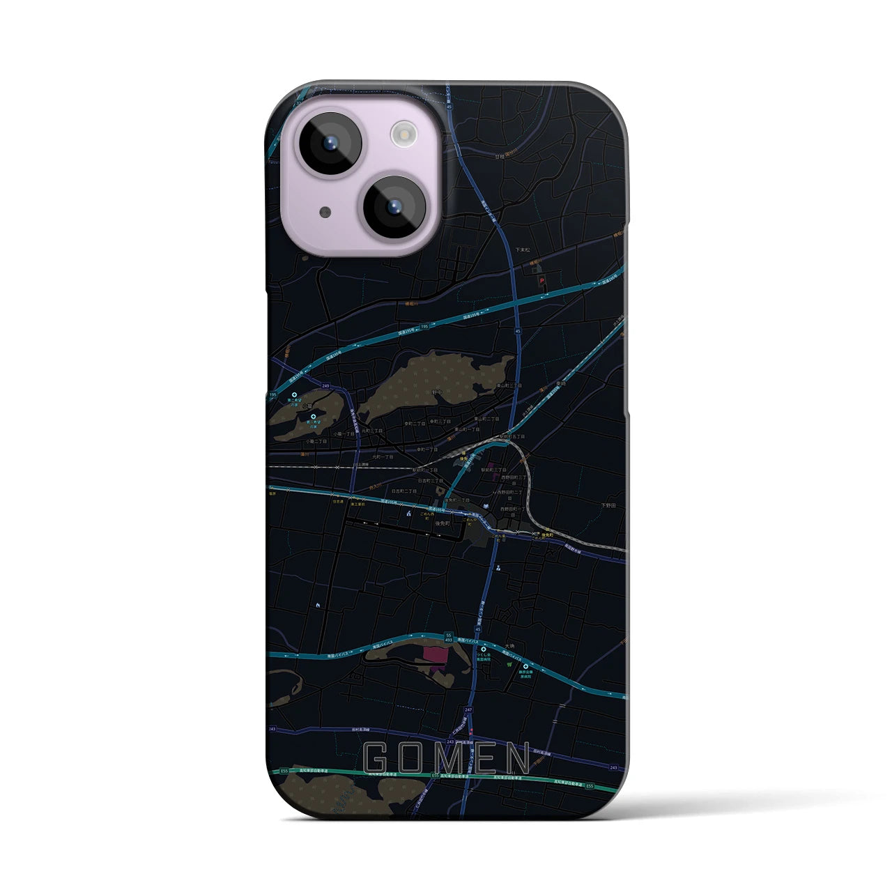 【後免(高知県)】地図柄iPhoneケース(バックカバータイプ)