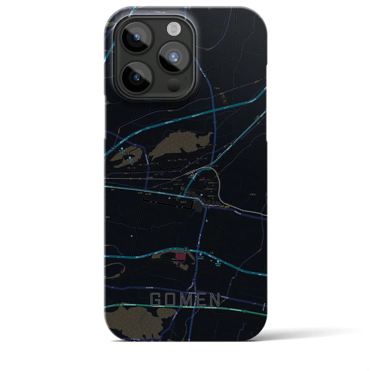 【後免(高知県)】地図柄iPhoneケース(バックカバータイプ)