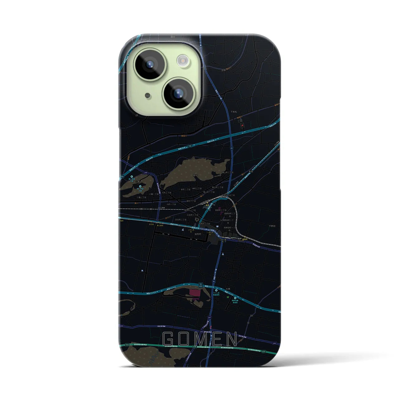 【後免(高知県)】地図柄iPhoneケース(バックカバータイプ)