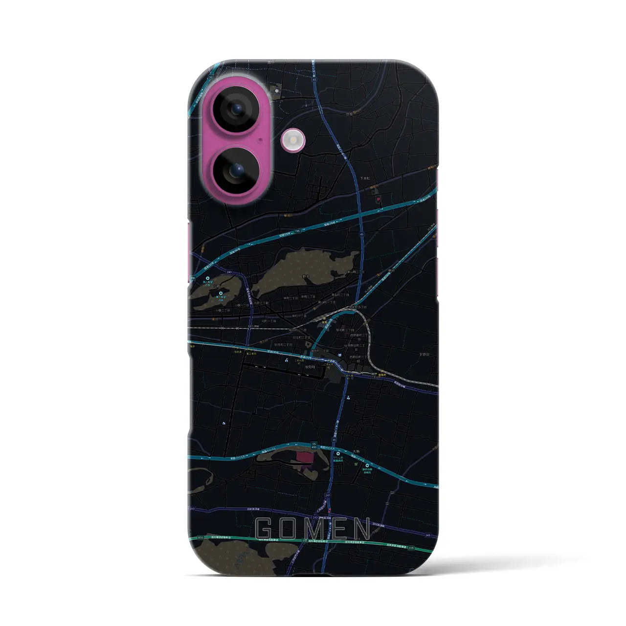 【後免(高知県)】地図柄iPhoneケース(バックカバータイプ)