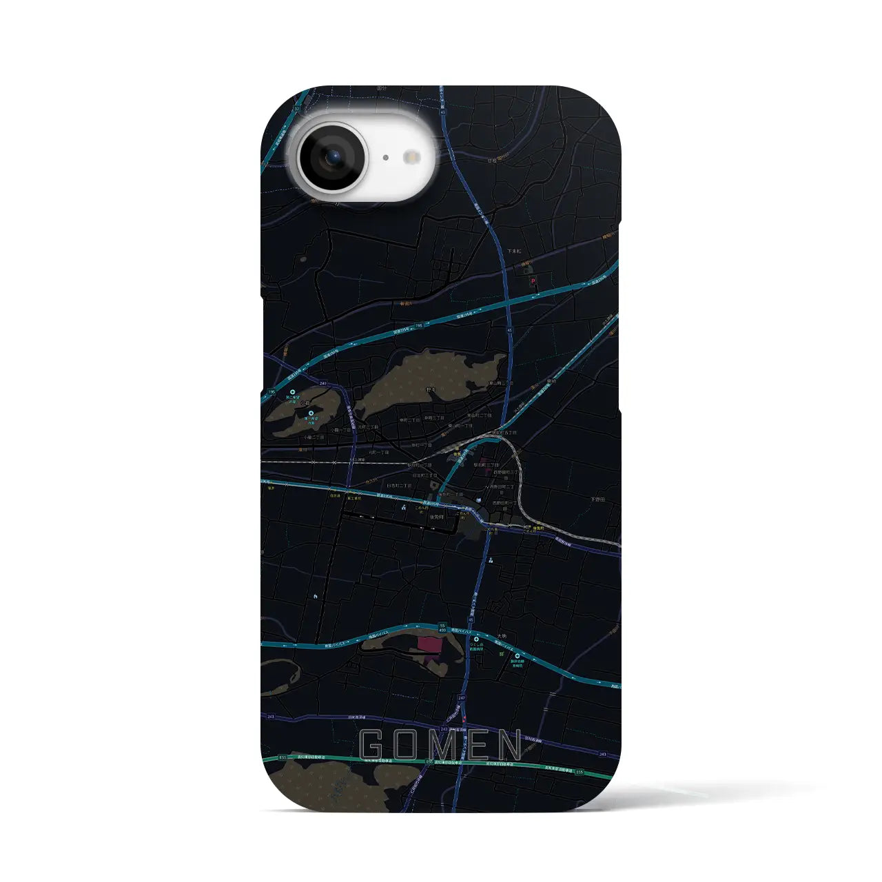 【後免(高知県)】地図柄iPhoneケース(バックカバータイプ)