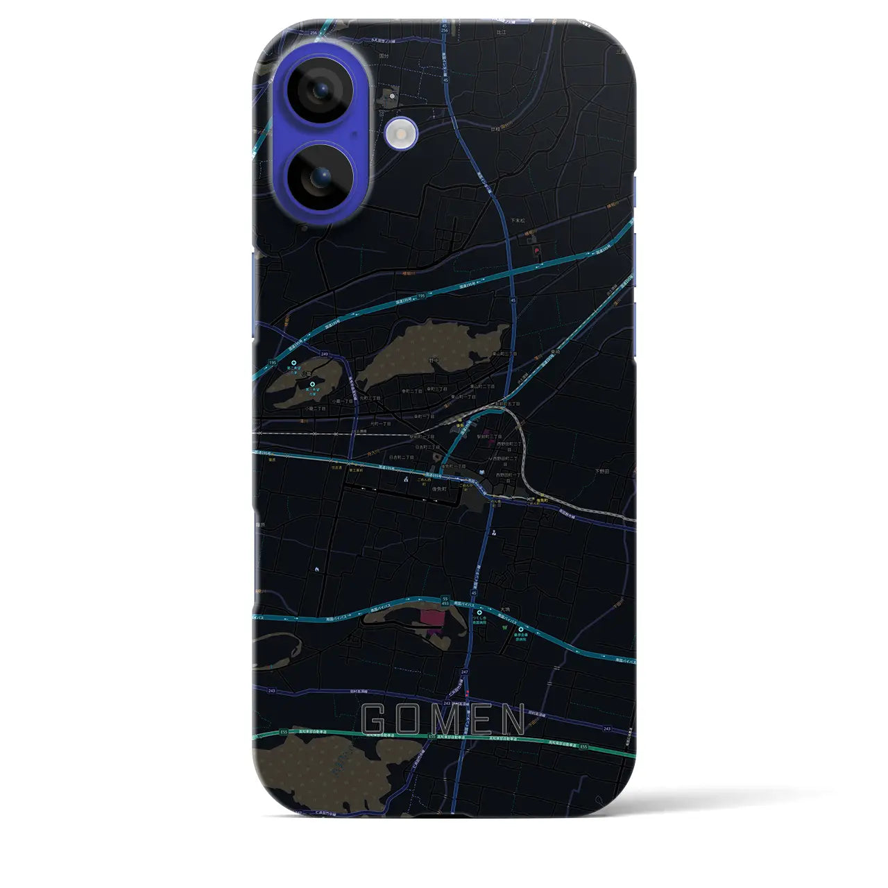 【後免(高知県)】地図柄iPhoneケース(バックカバータイプ)