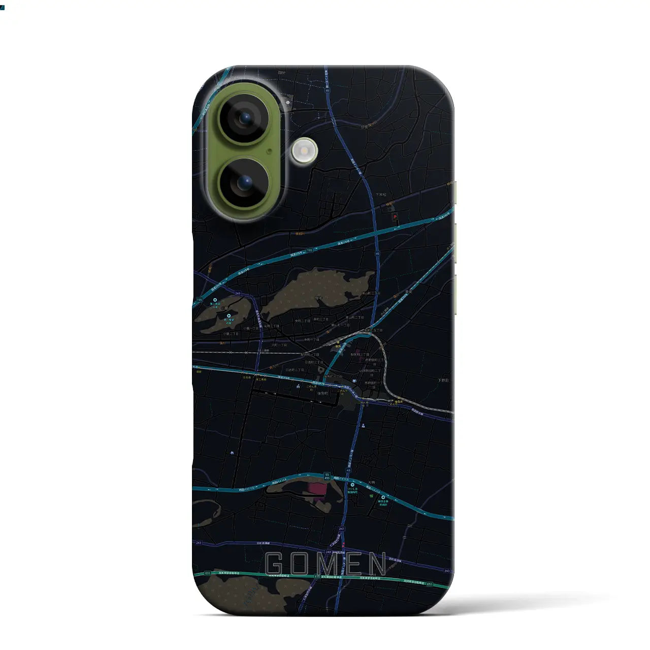 【後免(高知県)】地図柄iPhoneケース(バックカバータイプ)