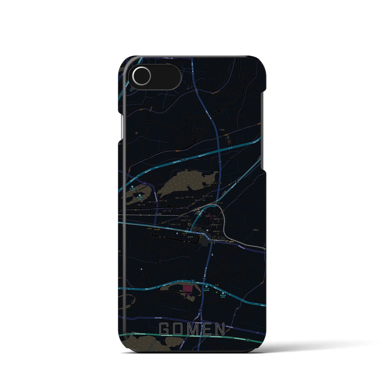 【後免(高知県)】地図柄iPhoneケース(バックカバータイプ)