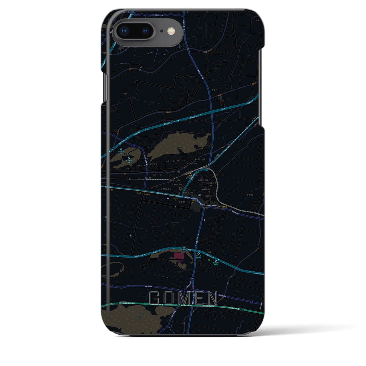 【後免(高知県)】地図柄iPhoneケース(バックカバータイプ)