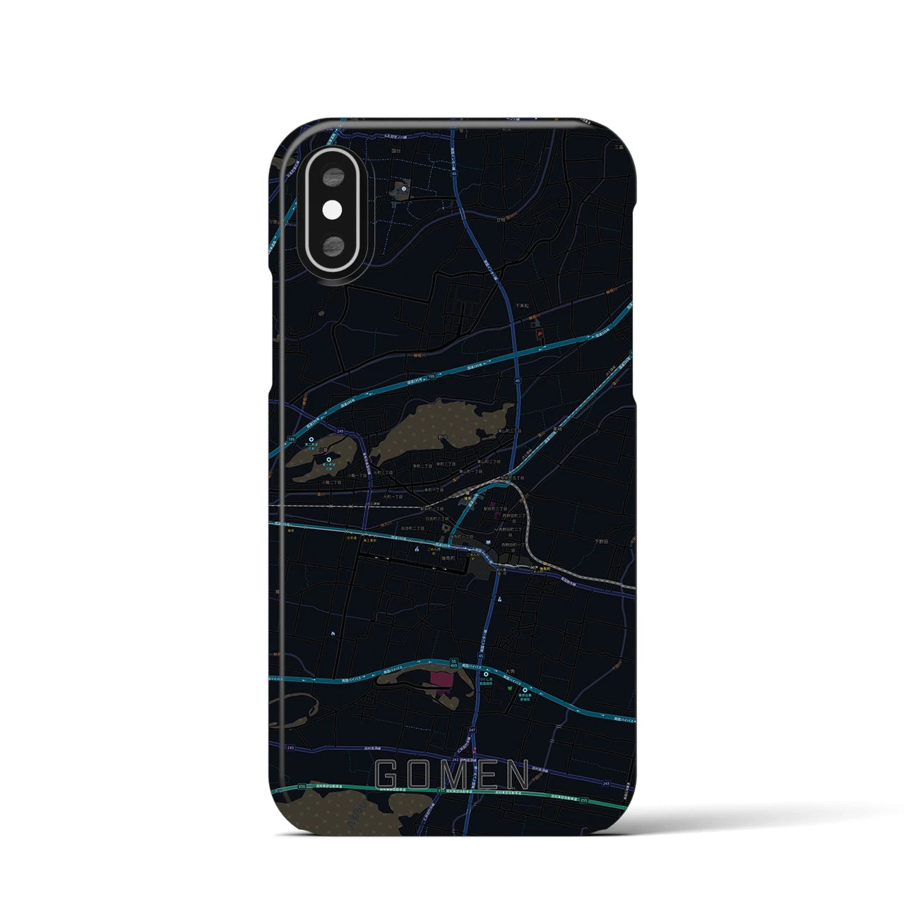 【後免(高知県)】地図柄iPhoneケース(バックカバータイプ)