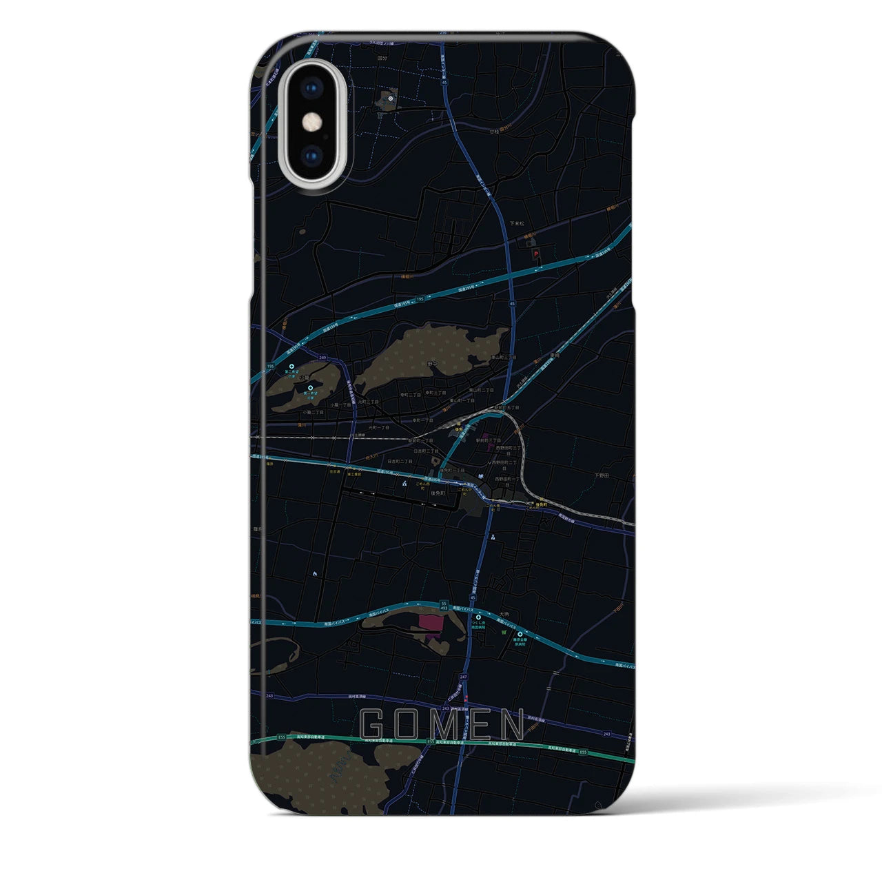 【後免(高知県)】地図柄iPhoneケース(バックカバータイプ)