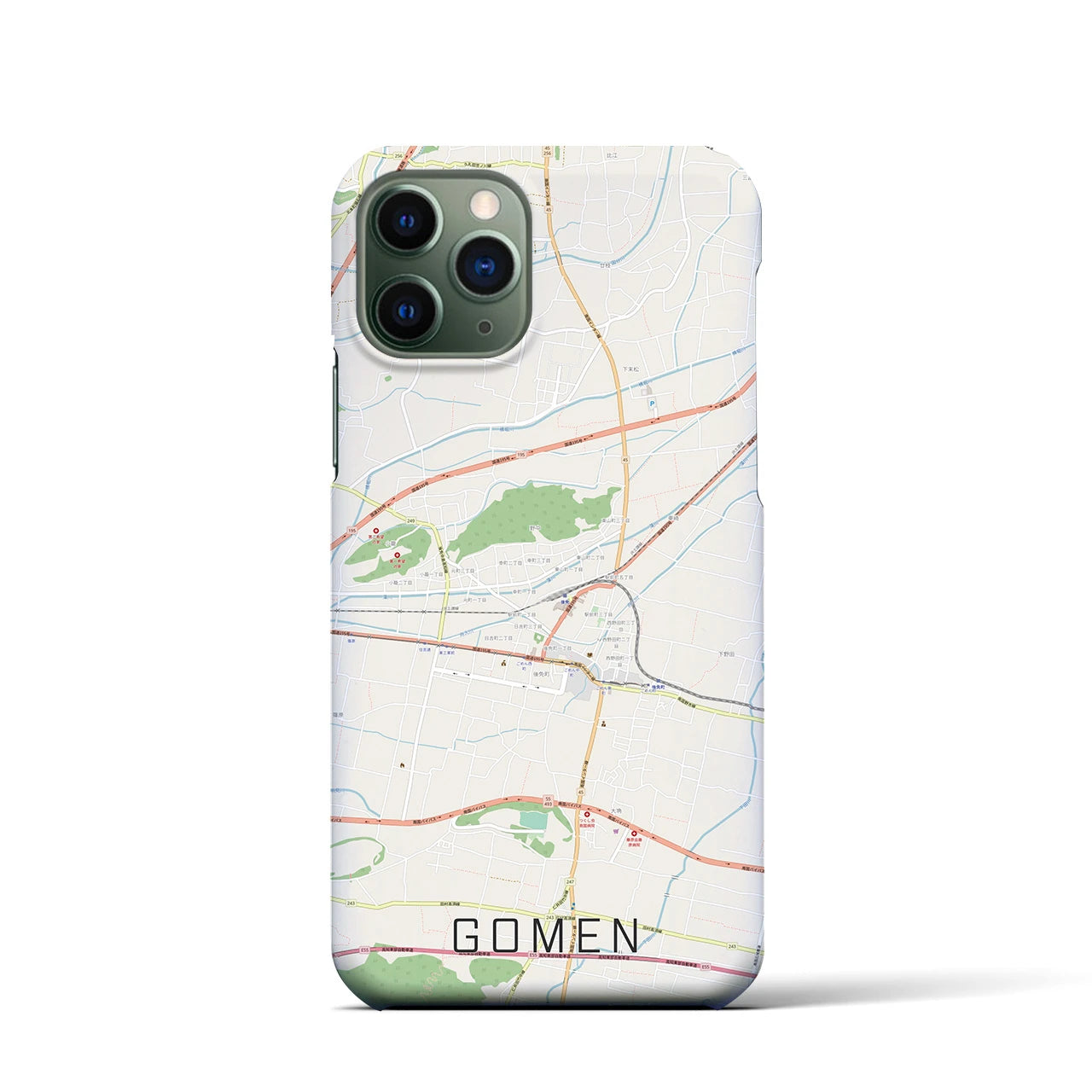 【後免(高知県)】地図柄iPhoneケース(バックカバータイプ)