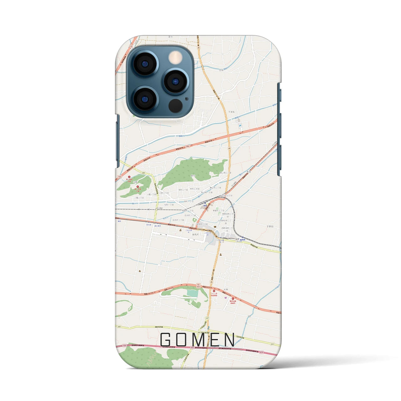 【後免(高知県)】地図柄iPhoneケース(バックカバータイプ)