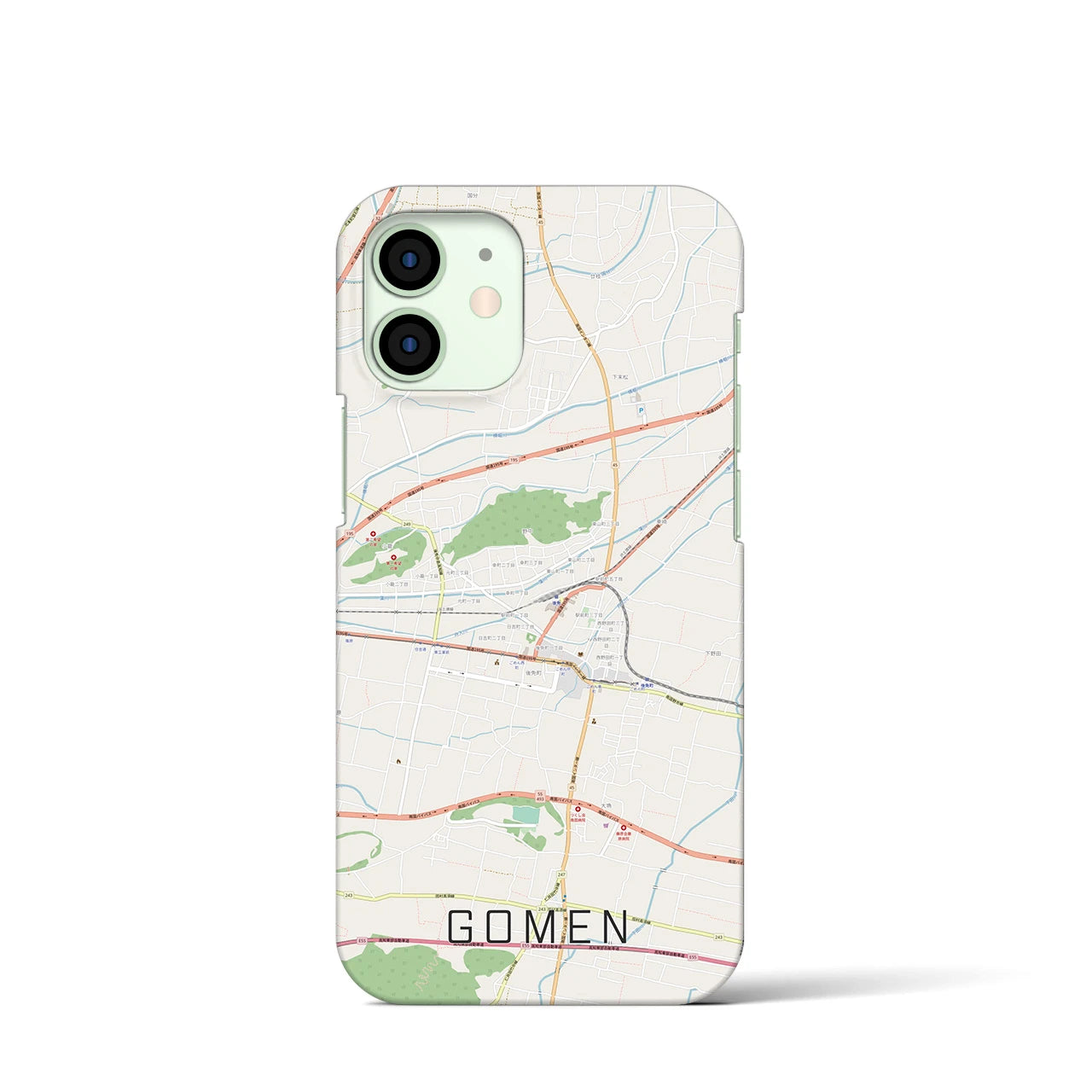 【後免(高知県)】地図柄iPhoneケース(バックカバータイプ)