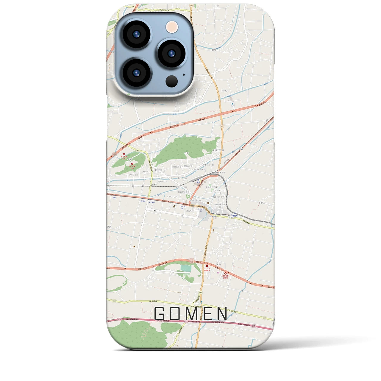 【後免(高知県)】地図柄iPhoneケース(バックカバータイプ)