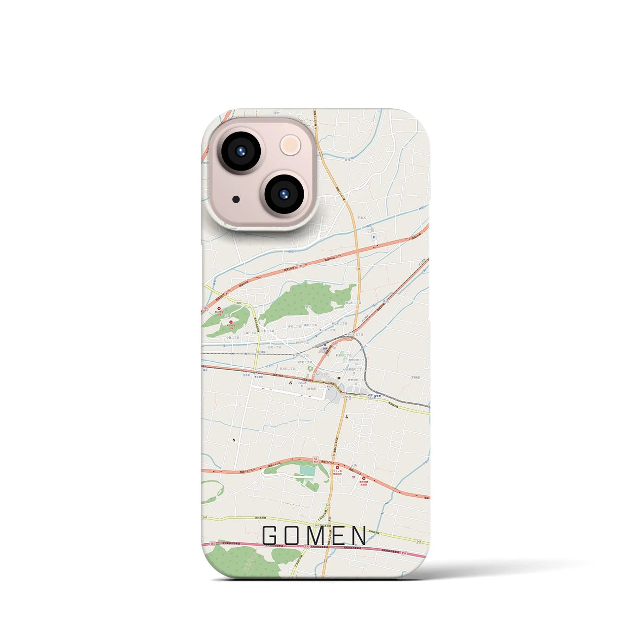 【後免(高知県)】地図柄iPhoneケース(バックカバータイプ)