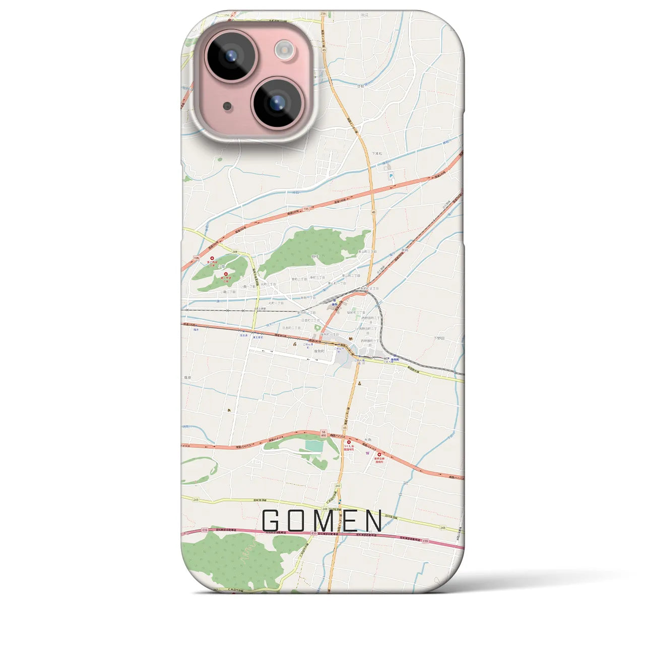 【後免(高知県)】地図柄iPhoneケース(バックカバータイプ)