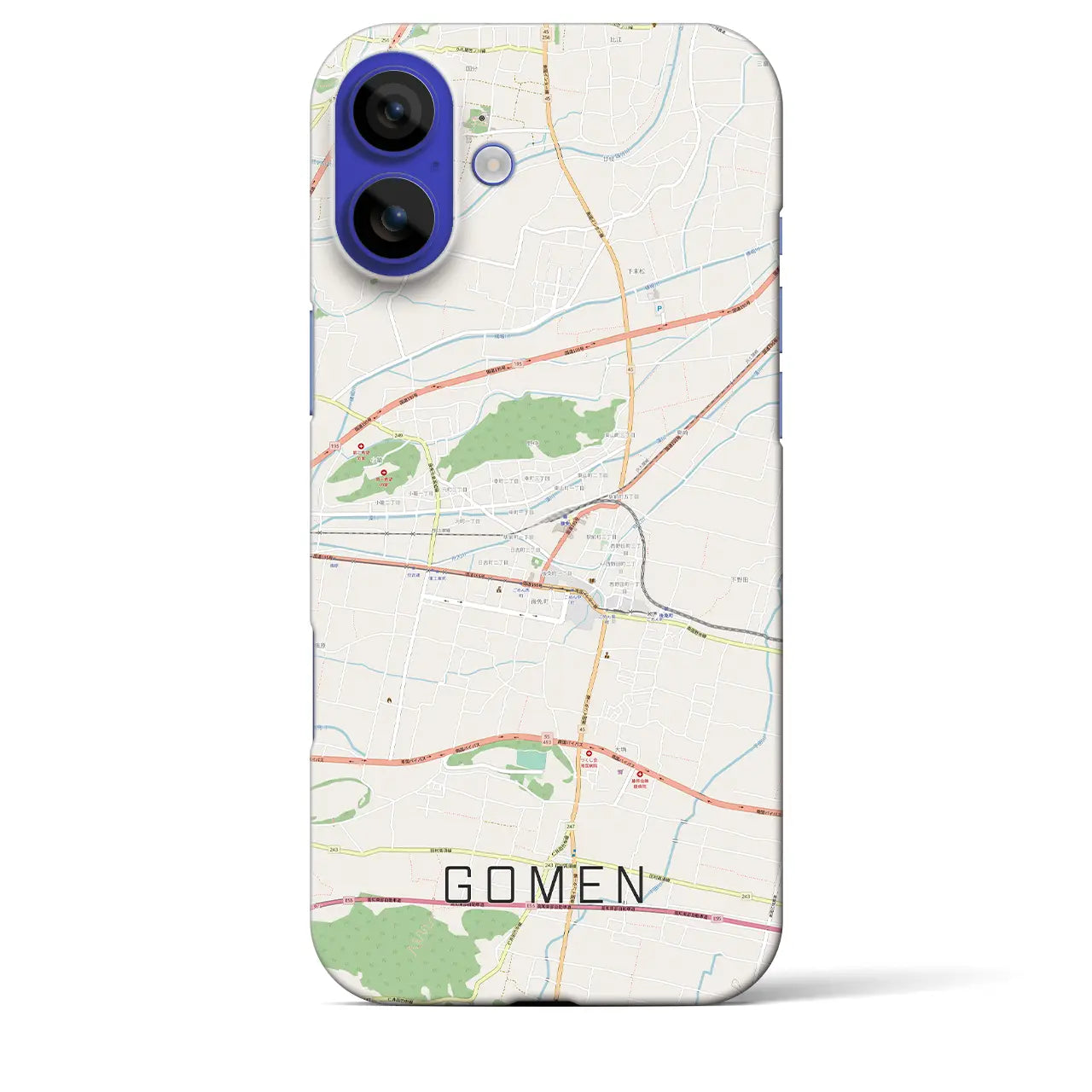 【後免(高知県)】地図柄iPhoneケース(バックカバータイプ)