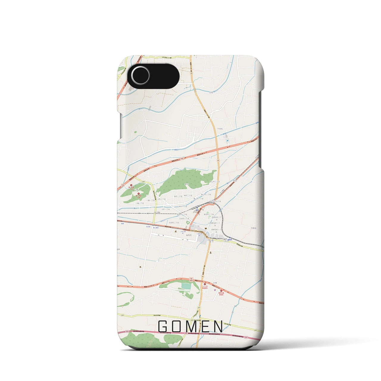 【後免(高知県)】地図柄iPhoneケース(バックカバータイプ)