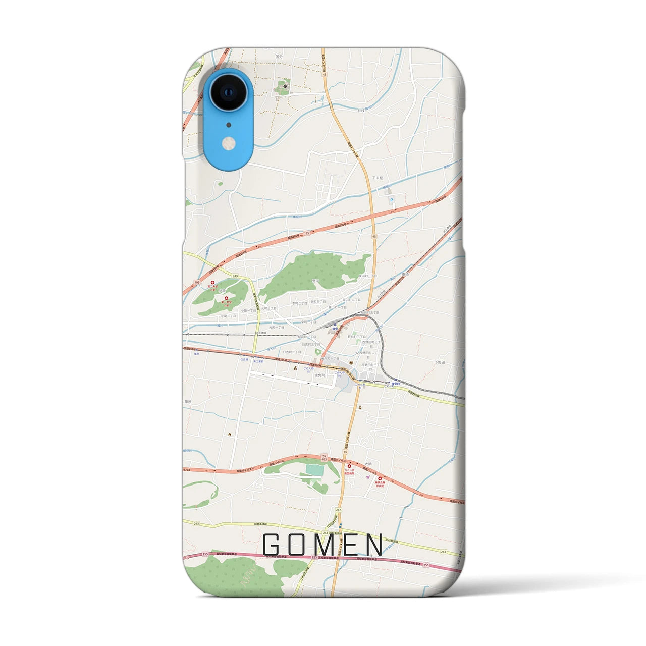 【後免(高知県)】地図柄iPhoneケース(バックカバータイプ)