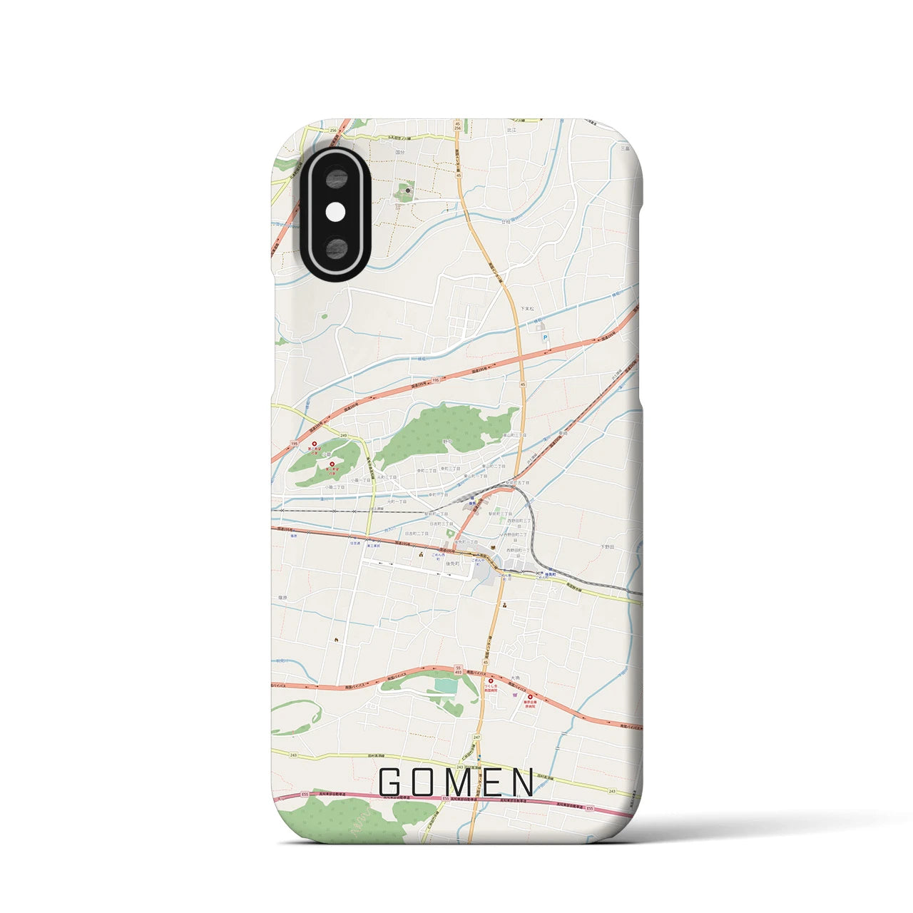 【後免(高知県)】地図柄iPhoneケース(バックカバータイプ)