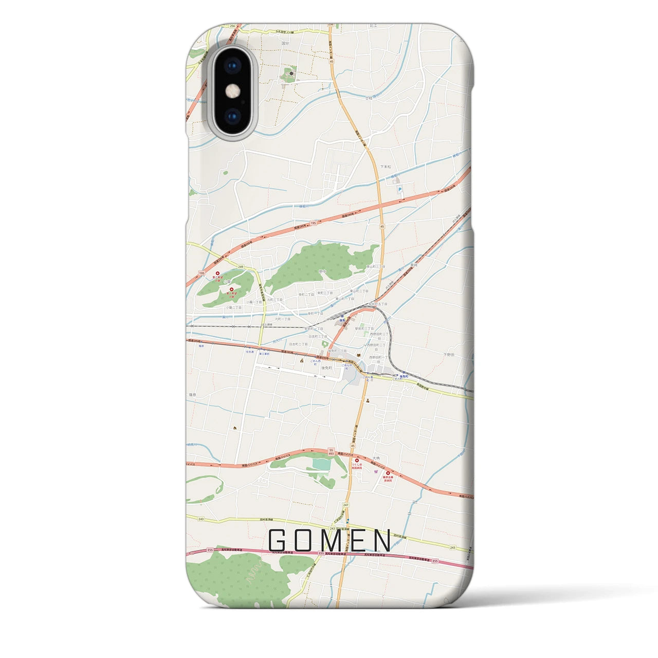 【後免(高知県)】地図柄iPhoneケース(バックカバータイプ)