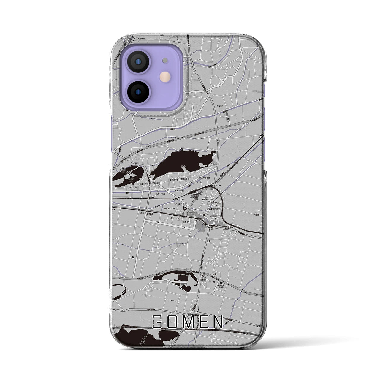 【後免(高知県)】地図柄iPhoneケース(クリアタイプ)