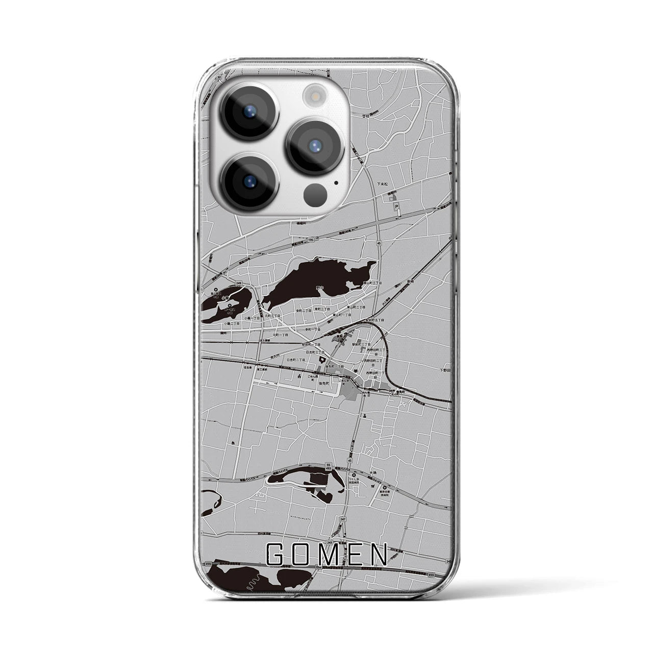 【後免(高知県)】地図柄iPhoneケース(クリアタイプ)