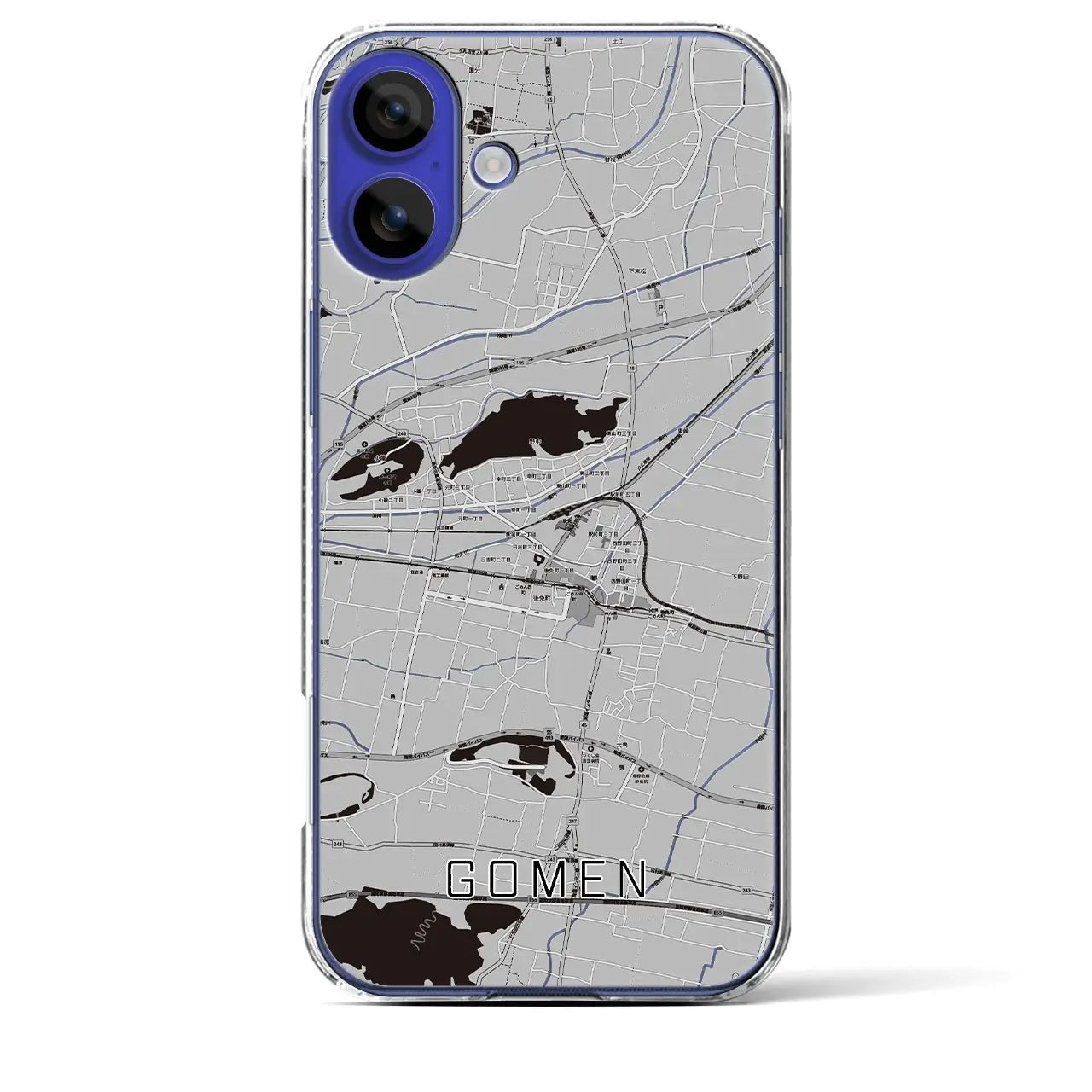 【後免(高知県)】地図柄iPhoneケース(クリアタイプ)