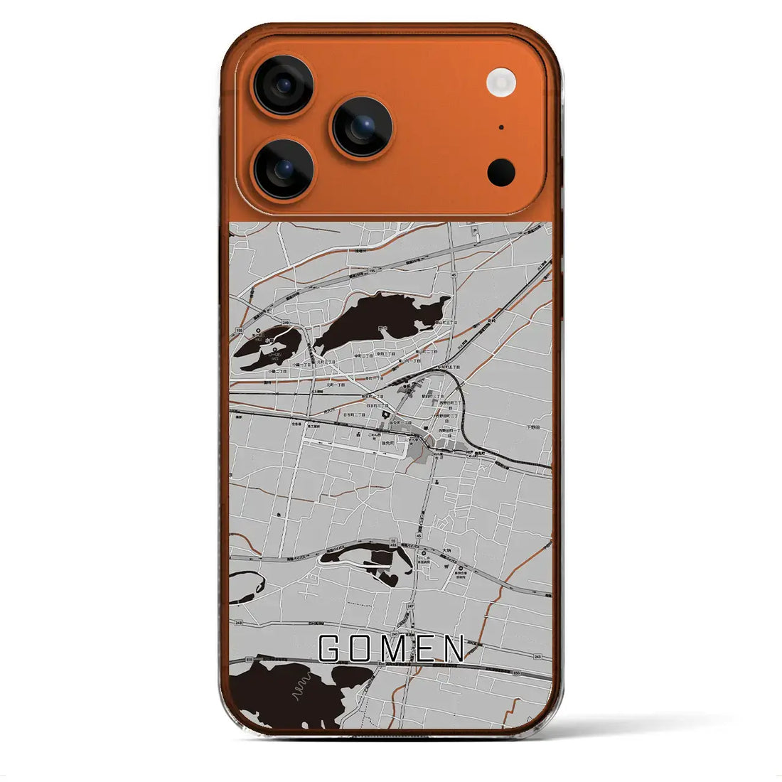 【後免(高知県)】地図柄iPhoneケース(クリアタイプ)