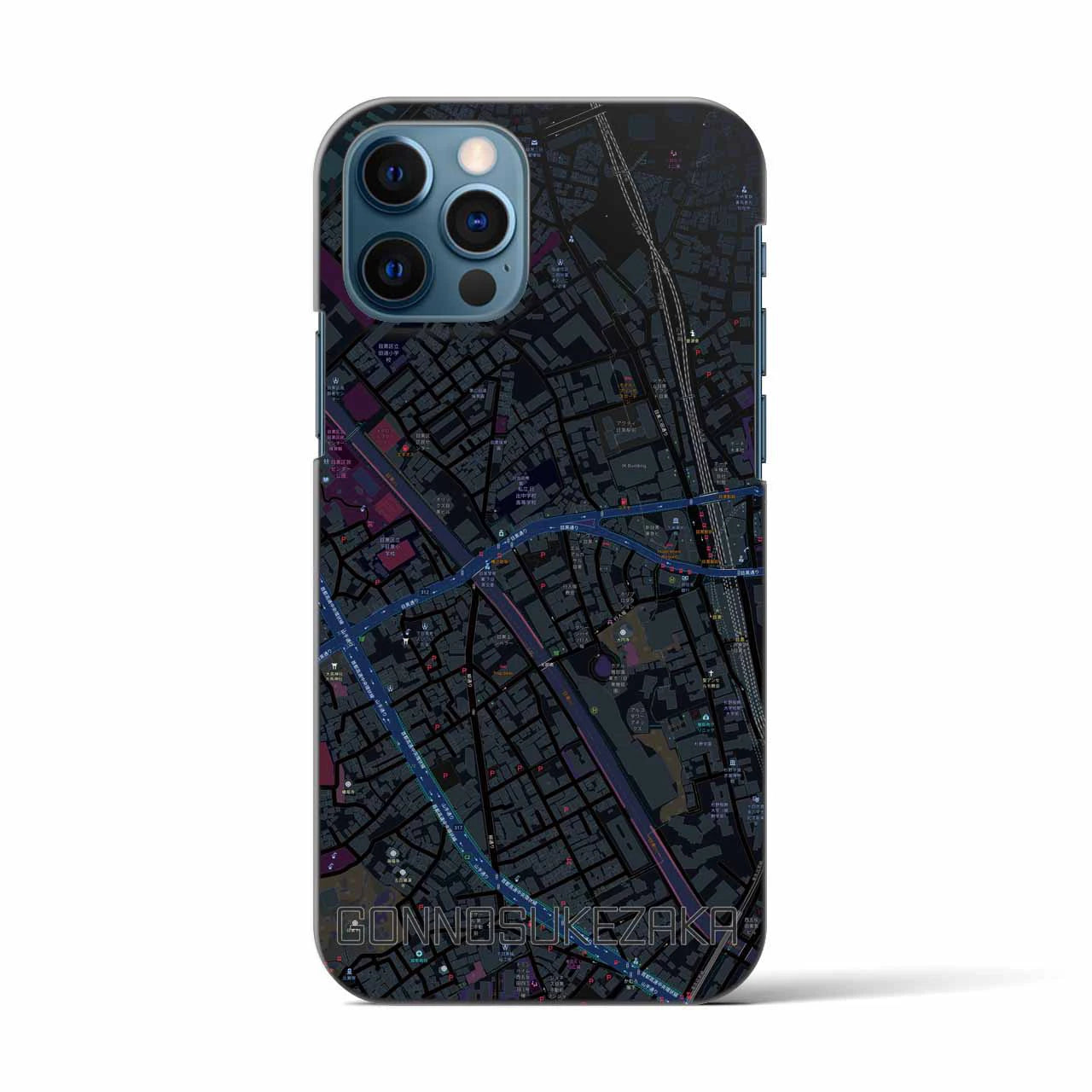 【権之助坂(東京都)】地図柄iPhoneケース(バックカバータイプ)