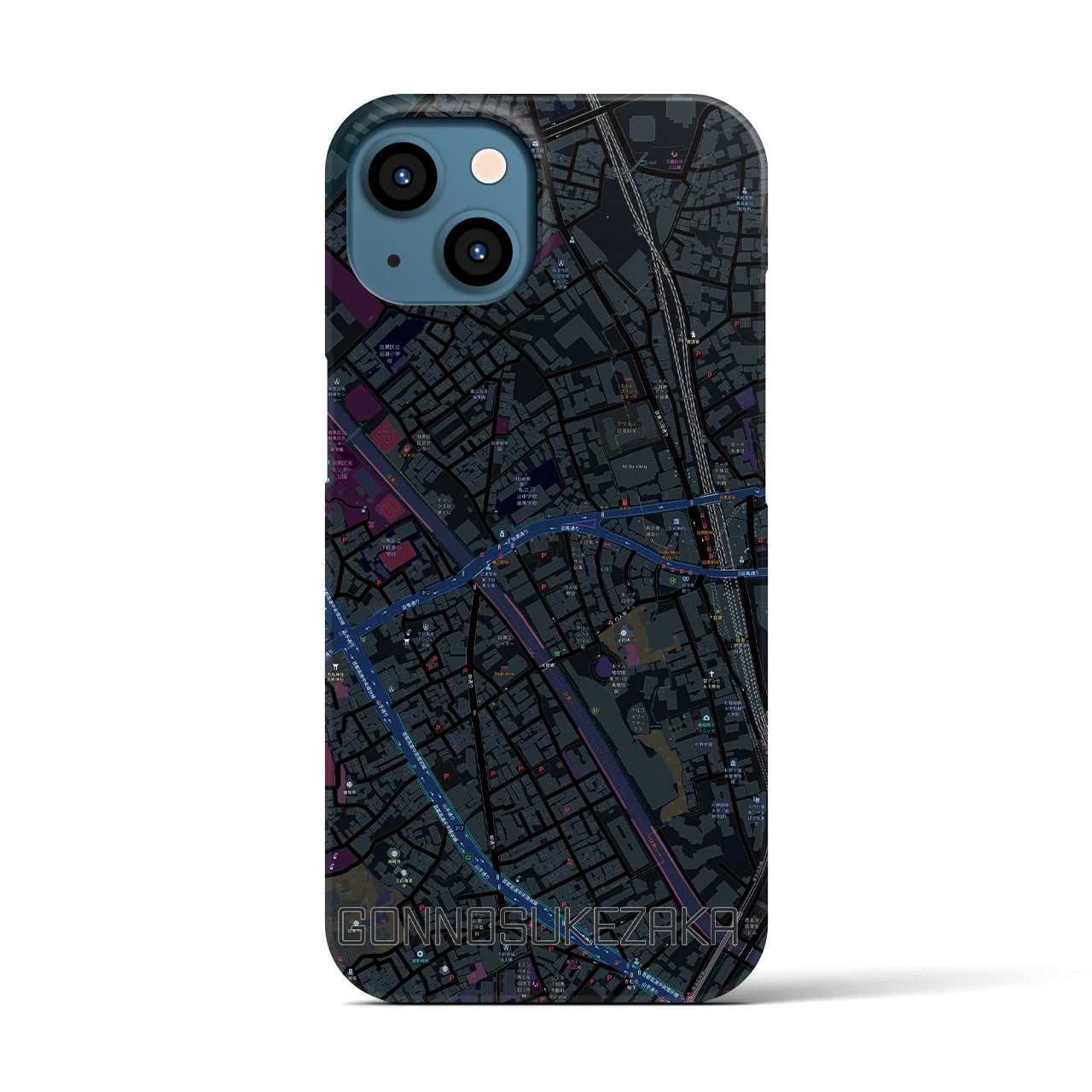 【権之助坂(東京都)】地図柄iPhoneケース(バックカバータイプ)