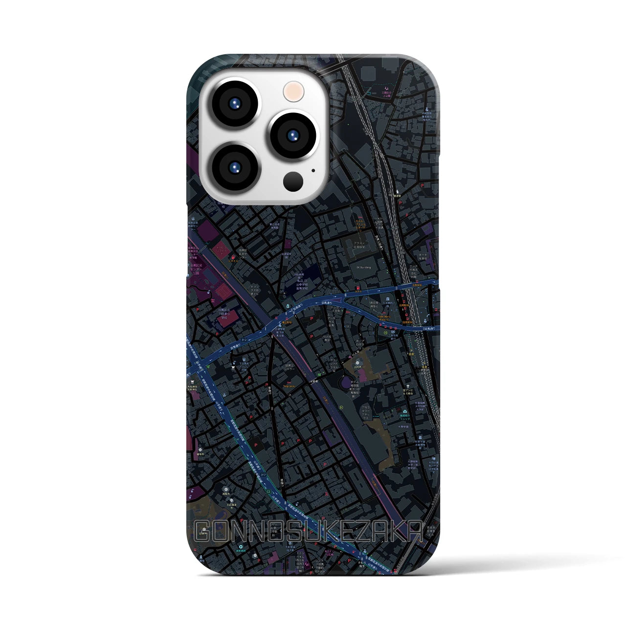 【権之助坂(東京都)】地図柄iPhoneケース(バックカバータイプ)