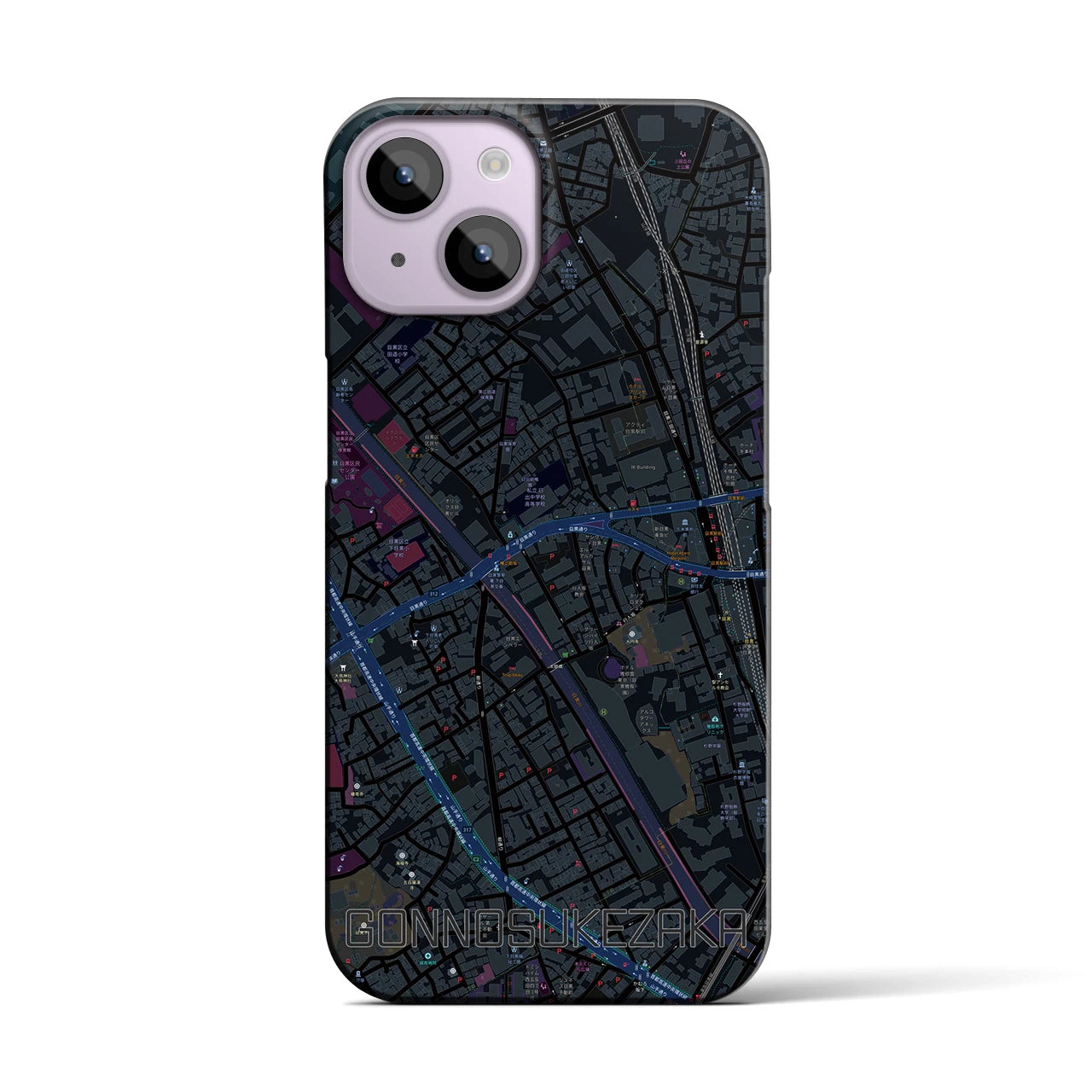 【権之助坂(東京都)】地図柄iPhoneケース(バックカバータイプ)
